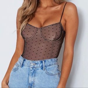 White Fox Black Bodysuit